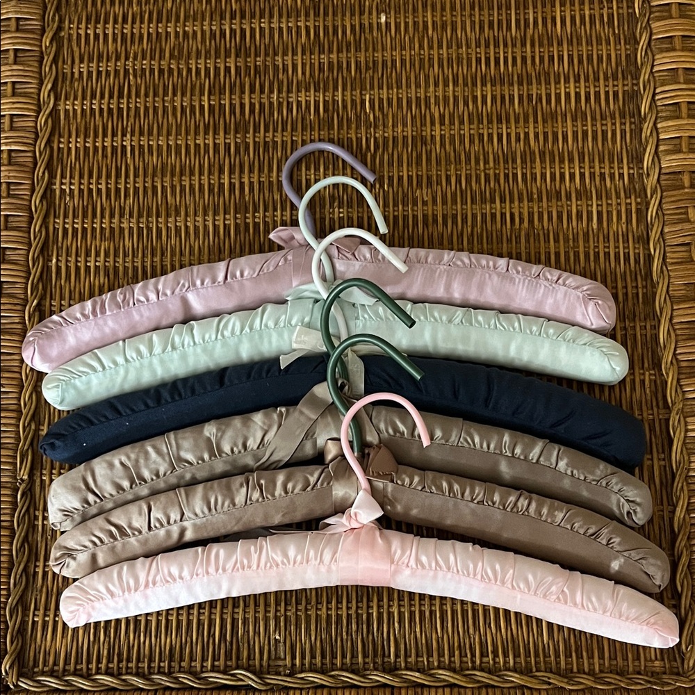 Set of  vintage Satin Padded Hangers in Assorted Colors